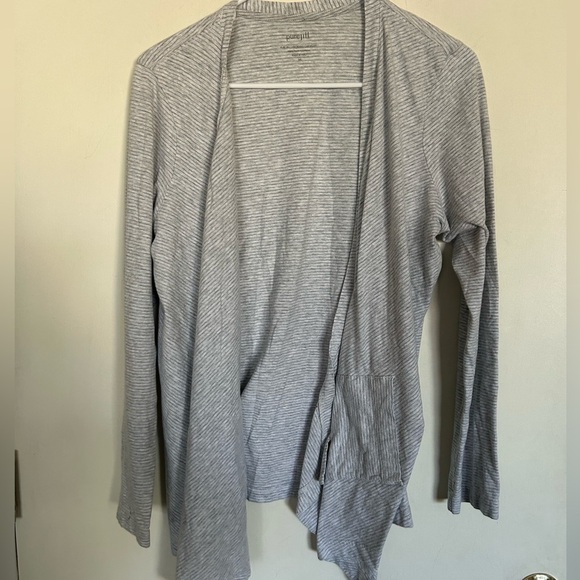 Pure Jill Medium 100% Pima Cotton Waterfall Long-sleeve open front cardigan - Picture 1 of 5